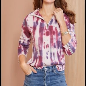 NWT CHASER TIE DYE 1/4 ZIP NECK TOP